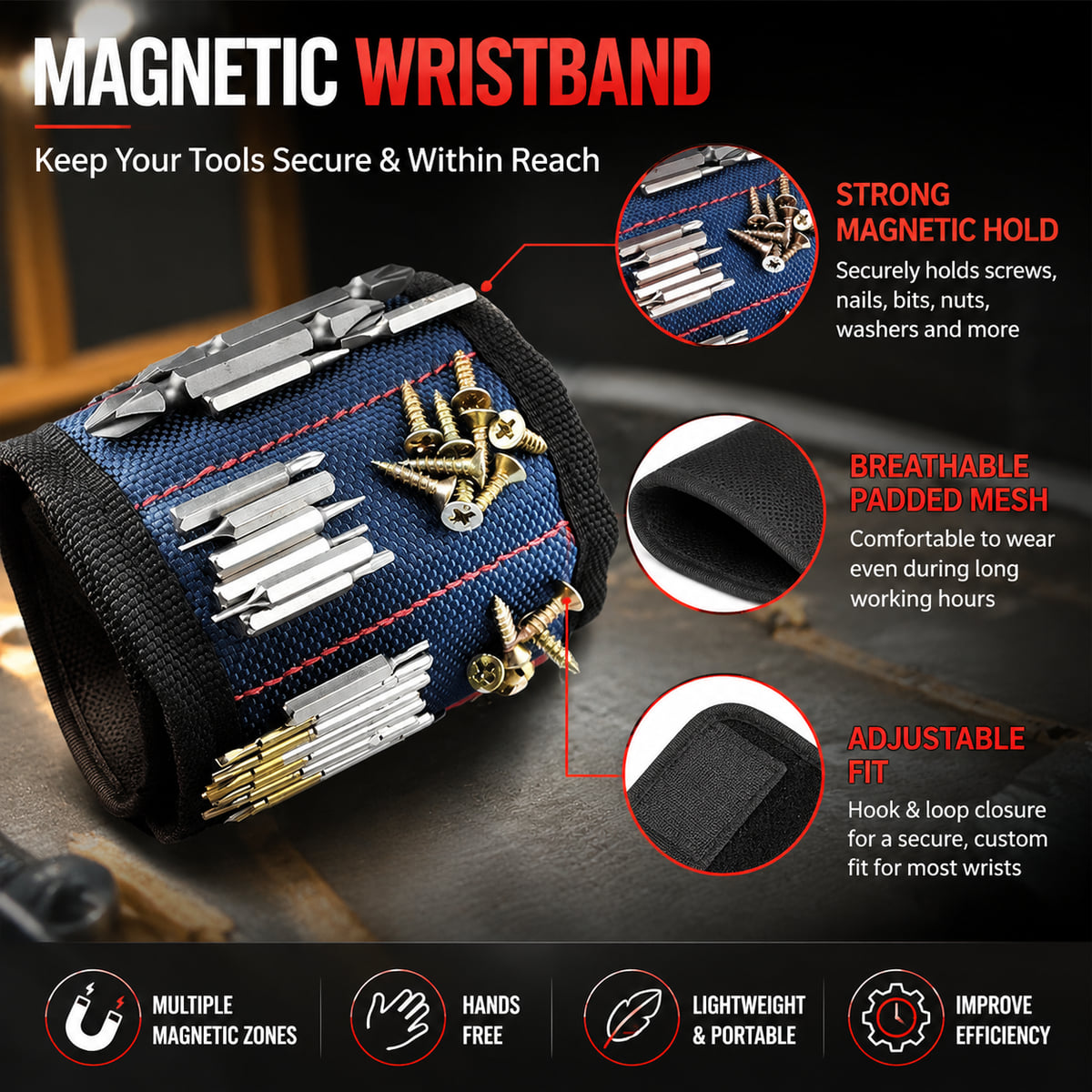 PINMOAP Magnetic Tool Wristban - đánh giá và giá Workshop Electric Tools